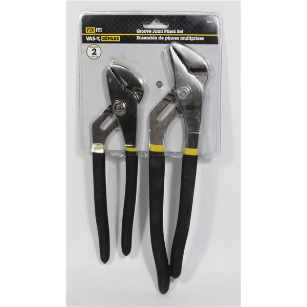NEW FIX IT 2PC GROOVE JOINT PLIERS SET