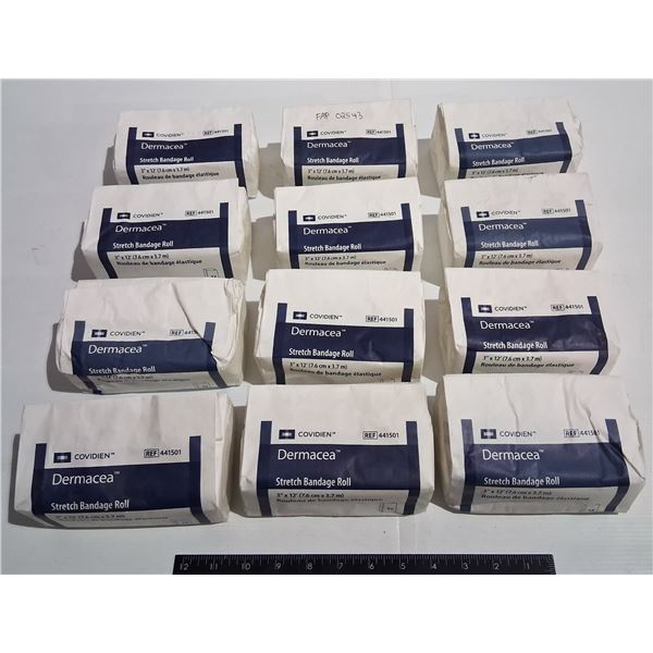 NEW COVIDIEN DERMACEA BANDAGE ROLLS (12PCS)