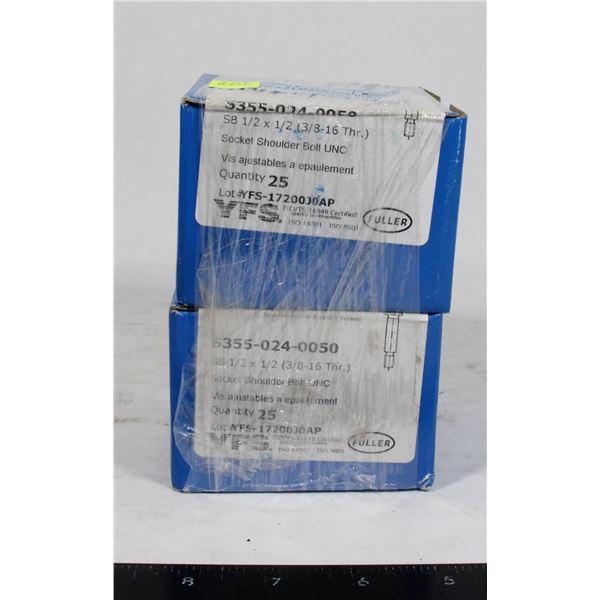 2 PK. 25 SOCKET SHOULDER BOLTS SB 1/2 X 1/2