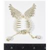 Image 1 : NEW RHINESTONE AND FAUX PEARL ANGEL WING BUN CLIP