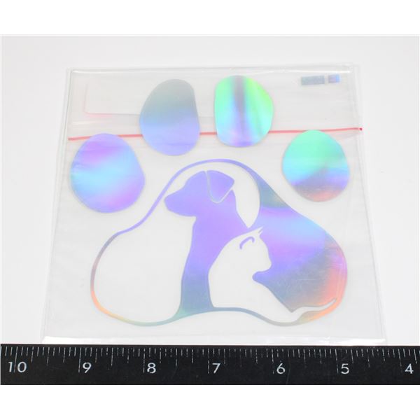 NEW RELECTIVE PAW WITH CAT AND DOG DECAL