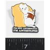 Image 1 : NEW FUNNY CAT LAPEL PIN. I'M NOT ANTISOCIAL I'M