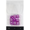 Image 2 : NEW 9 PC SET SIX SIDED PURPLE DICE IN CARRYING