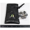 Image 1 : NEW 7PC POLYHEDRAL DICE SET IN FAUX LEATHER DRAGON