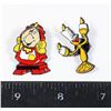 Image 1 : 2 NEW BEAUTY AND THE BEAST THEME LAPEL PINS