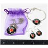 Image 1 : NEW 3 PC SET RECORD THEME JEWLERY