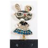 Image 1 : NEW BLUE 1950'S DESIGN RHINESTONE BUNNY BROOCH