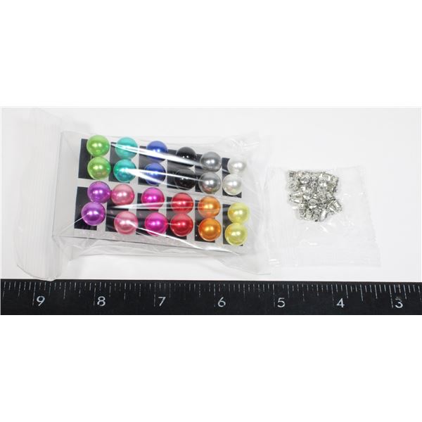 12 NEW PAIRS OF 10MM FAUX PEARL EARRINGS WITH