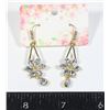 Image 1 : NEW GOLD TONE RHINESTONE DAISY DROP EARRINGS