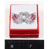 Image 1 : NEW SILVER TONE RHINESTONE SWAN STUD  EARRINGS