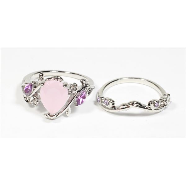 NEW SIZE 7 SILVER TONE ZIRCONIA STACKING RINGS