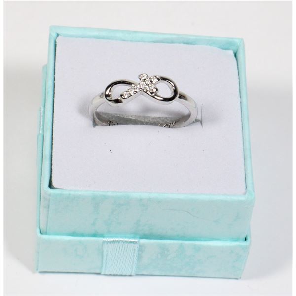 NEW SIZE 7 925 SILVER INFINITY CUBIC ZIRCONIA