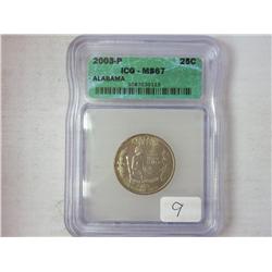 2003-P Alabama Quarter ICG MS67