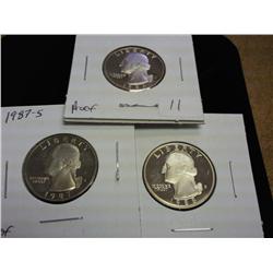 1986-S, 87-S And 88-S Wash. Quarters (Gem Proof)