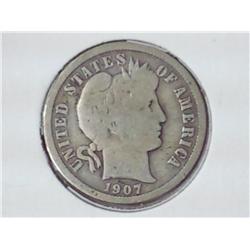 1907-D Barber Dime