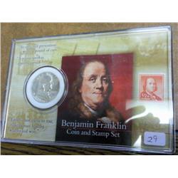Benjaman Franklin Coin And Stamp Set