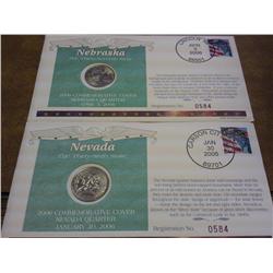 2-2006 State Quarter FDC's NE, NV
