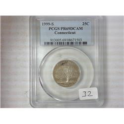 1999-S Connecticut Quarter PCGS PR69DCAM