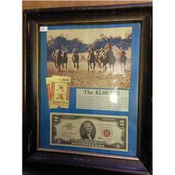 Framed 1963-A $2 Red Seal Note (UNC)