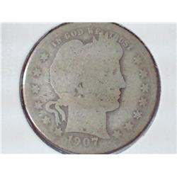 1907-O Barber Quarter