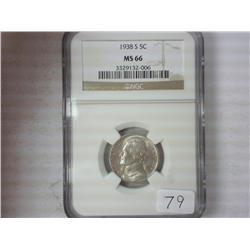 1938-S Jefferson Nickels NGC MS66