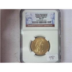 2008-P SMS Monroe Dollar NGC MS67