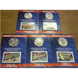 5-2001-D US Mint/USPS State Quarter & Stamp Sets