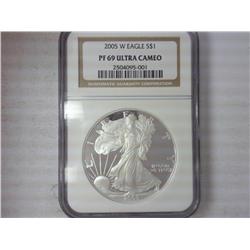 2005-W American Silver Eagle NGC PF69 Ultra Cameo
