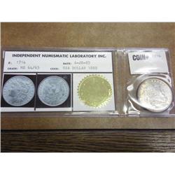 1889 Morgan Silver Dollar INL MS64/65