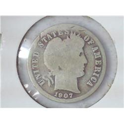 1907 Barber Dime