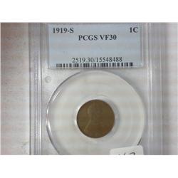1919-S Lincoln Cent PCGS VF30