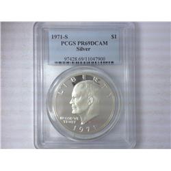 1971-S Ike Silver Dollar PCGS PR69DCAM
