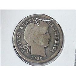 1908-D Barber Dime