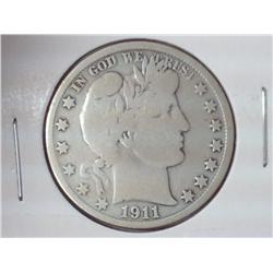 1911-S Barber Half Dollar
