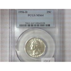 1956-D Washington Silver Quarter PCGS MS64