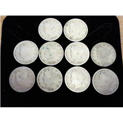 10 Assorted Liberty "V" Nickels