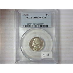 1982-S Jefferson Nickel PCGS PR69DCAM