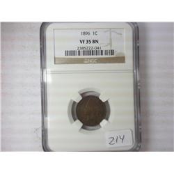 1896 Indian Head Cent NGC VF35BN