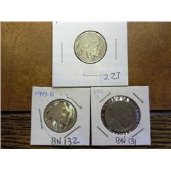 1917, 17-D And 17-S Buffalo Nickels