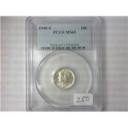1940-S Mercury Dime PCGS MS65