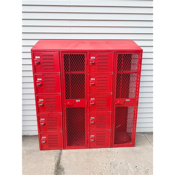 RED METAL INDUSTRIAL SCHOOL LOCKERS