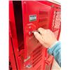 Image 4 : RED METAL INDUSTRIAL SCHOOL LOCKERS