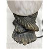 Image 12 : VINTAGE SEAGULL COLORED GLASS AND METAL LAMP