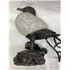 Image 16 : VINTAGE SEAGULL COLORED GLASS AND METAL LAMP