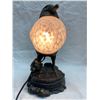 Image 5 : VINTAGE SEAGULL COLORED GLASS AND METAL LAMP