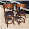 Image 1 : SWIVEL BARSTOOLS WITH BACK REST, PAIR