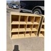 Image 2 : MAPLE-COLORED 12-COMPARTMENT STACKABLE STORAGE ORGANIZERS, LOT OF THREE