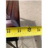 Image 8 : VINTAGE SQUARE GLASS TOP SIDE TABLE WITH A DARK WOOD FRAME AND WROUGHT IRON BASE