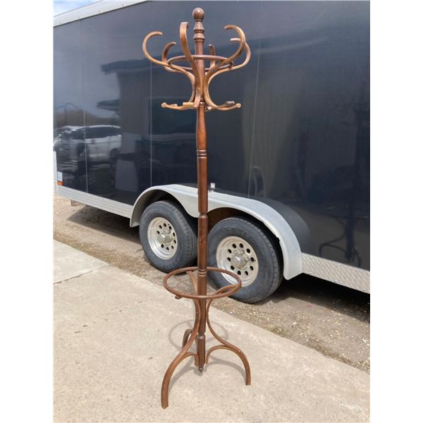 VINTAGE BENTWOOD COAT AND HAT RACK STAND