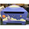 Image 2 : PURPLE FANTASY FIELDS WIZARD AND OUTER SPACE THEMED TOY CHEST AND CHILD'S ROCKING CHAIR